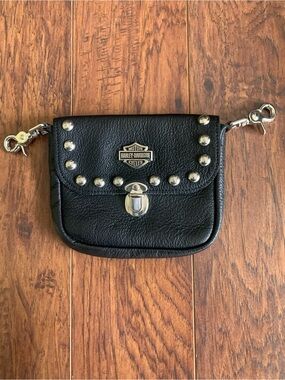 HARLEY-DAVIDSON | Black Studded Leather  Bag